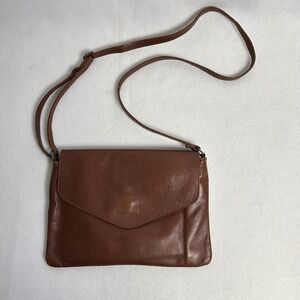 Dark‎ Academia Borse in Pelle Womens OS Brown Italian Leather Envelope Crossbody